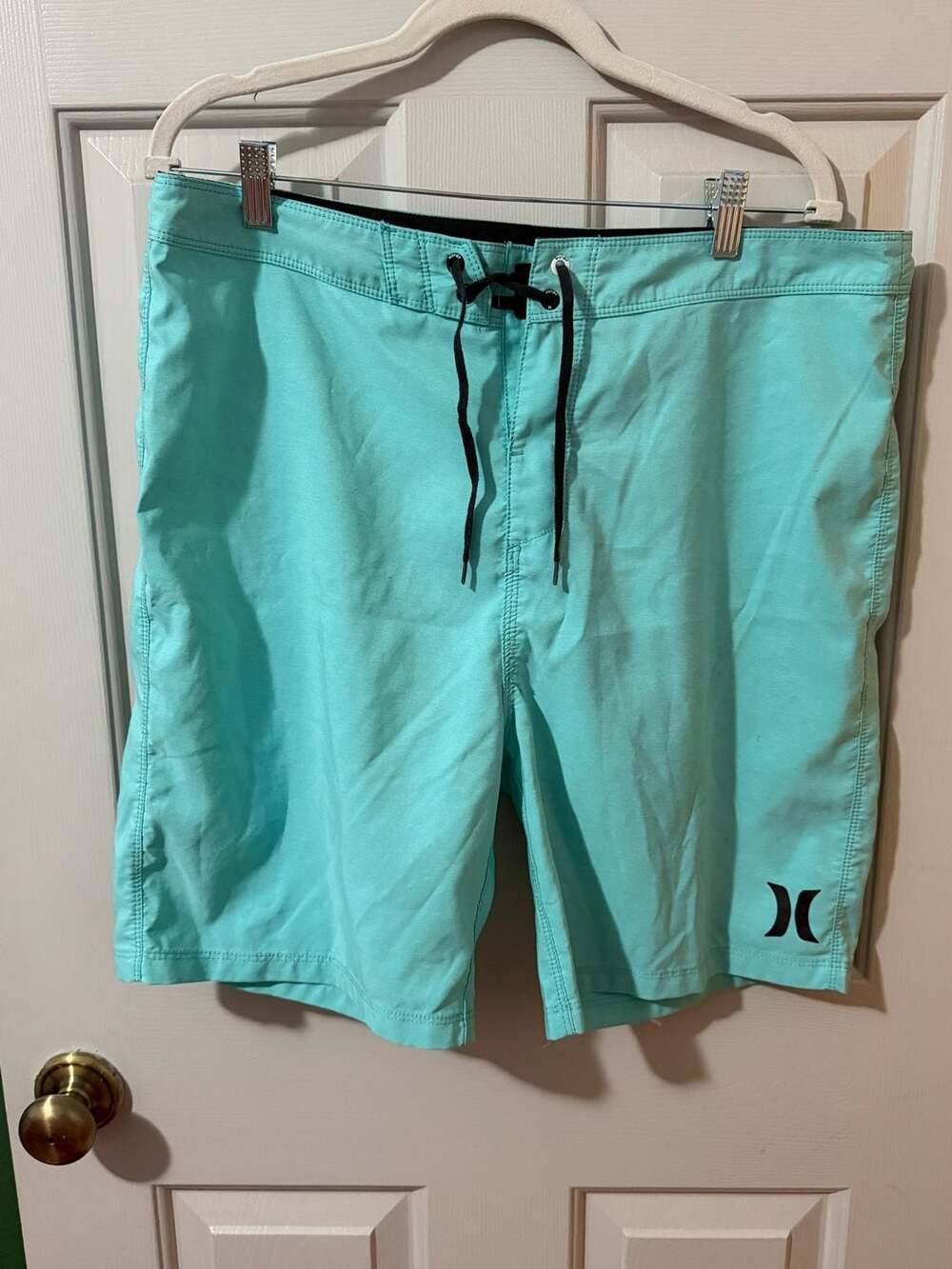Hurley Board Shorts Size 34 Teal Blue Surf Swimwear